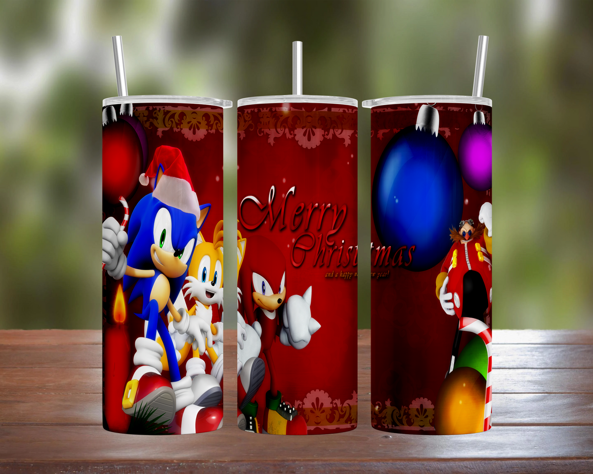 Sonic, Tails, & Knuckles Merry Christmas & Happy New Year Tumbler