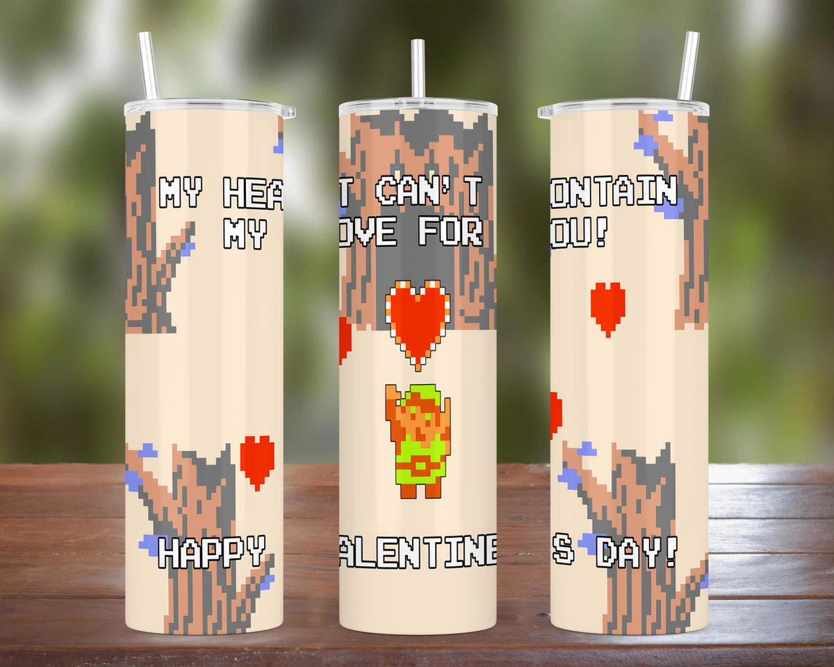 Link & Heart Container Valentines Tumbler