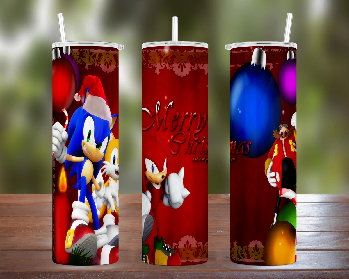 Sonic, Tails, & Knuckles Merry Christmas & Happy New Year Tumbler