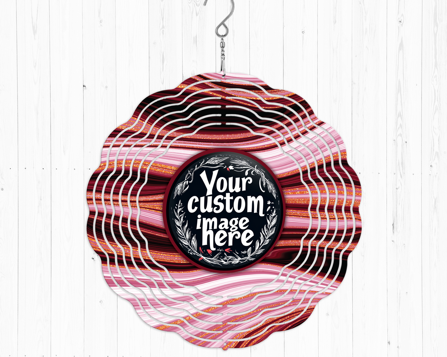 Custom Maroon Agate Wind Spinner