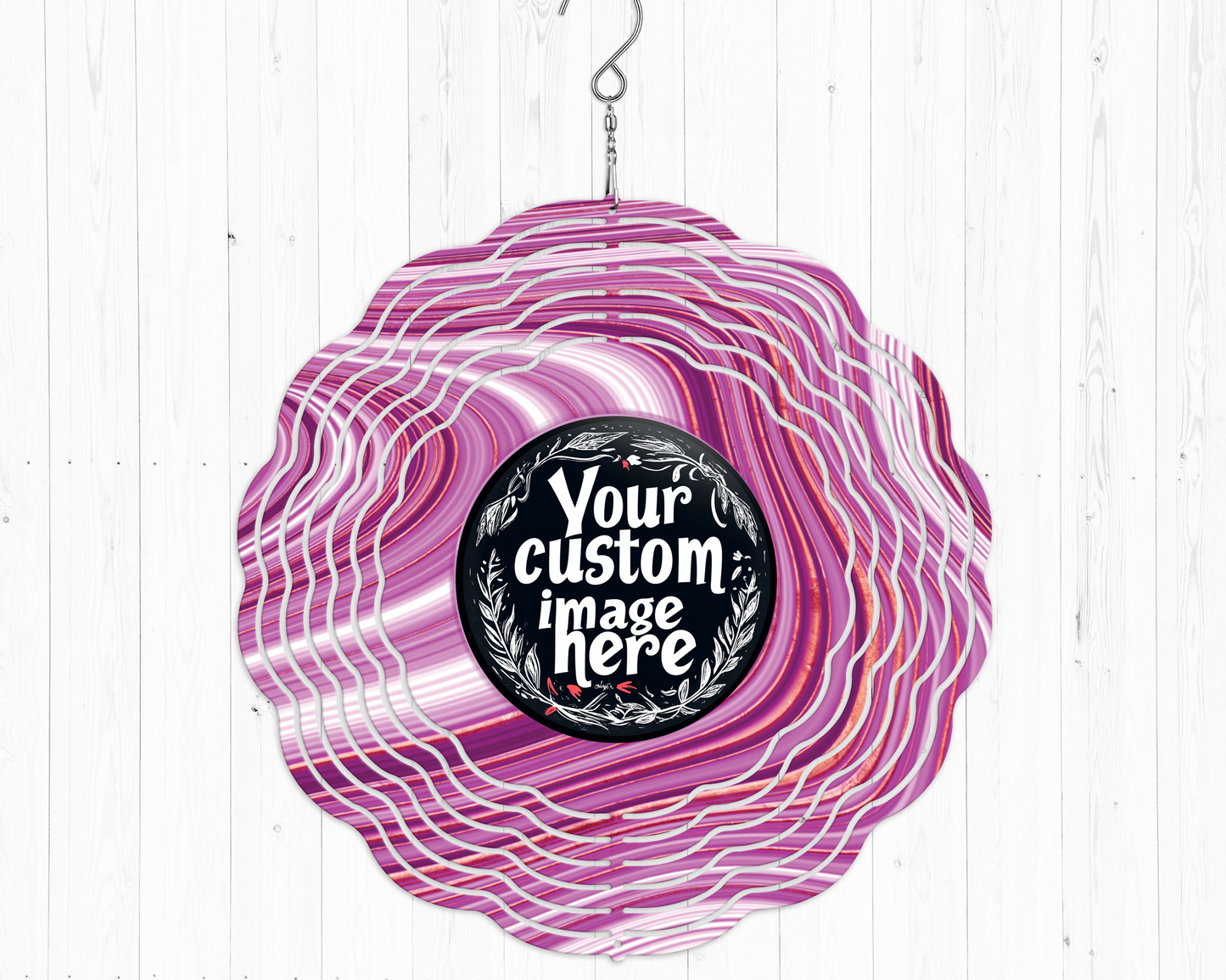 Custom Pink Agate Wind Spinner
