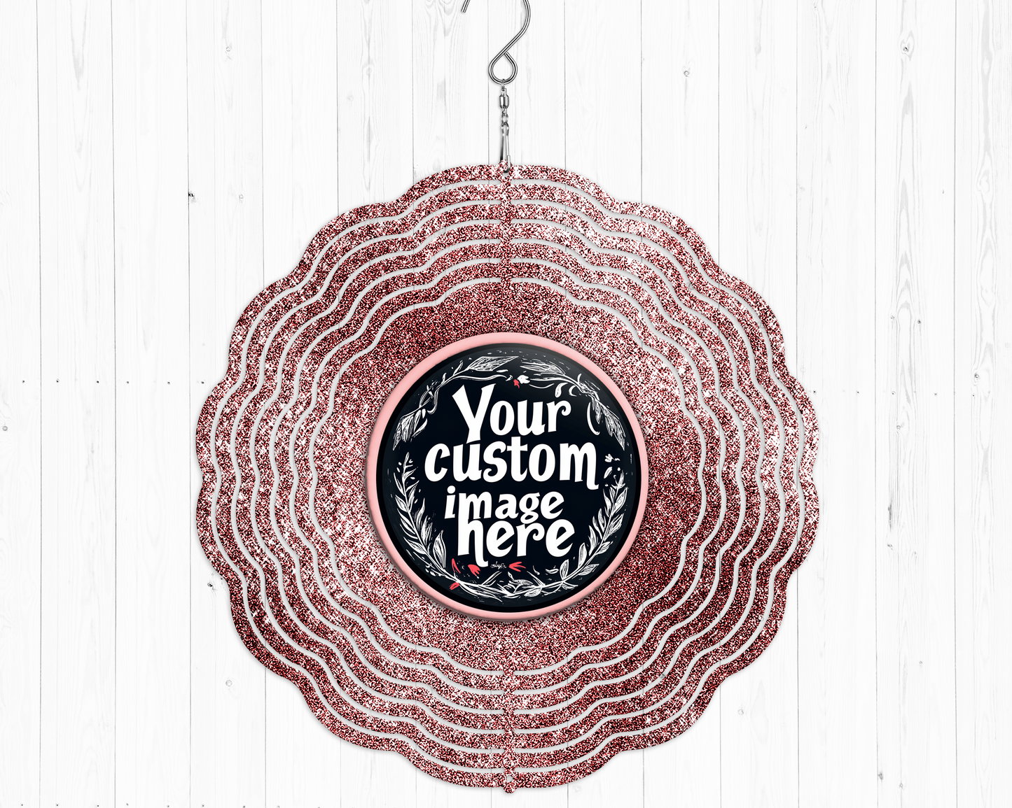 Custom Rose Gold Glitter Wind Spinner
