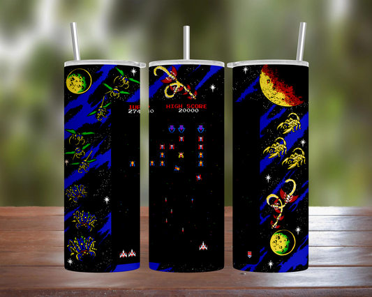 Retro Galaga Tumbler