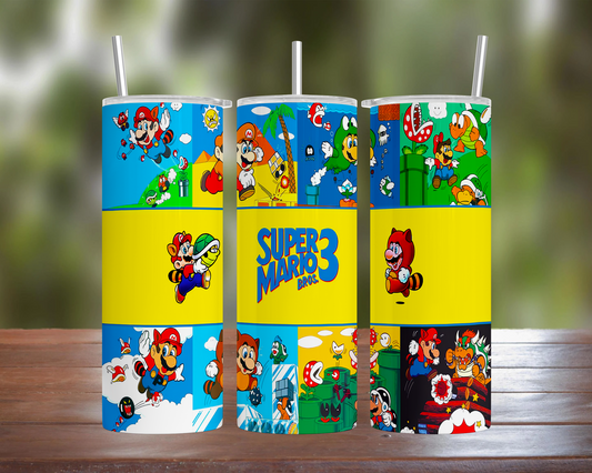 Super Mario 3 Collage Tumbler