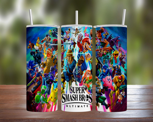 Smash Bros Cover Art Tumbler