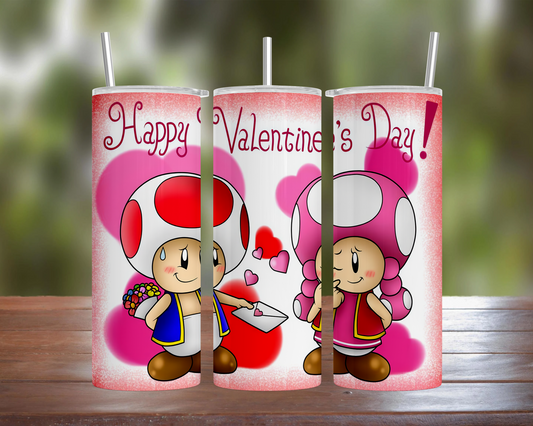 Toad & Toadette Valentines Tumbler