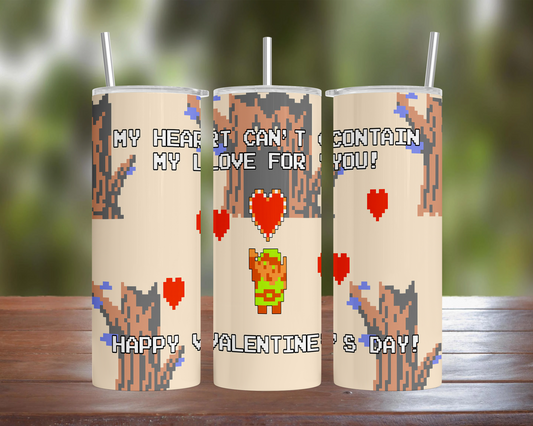 Link & Heart Container Valentines Tumbler