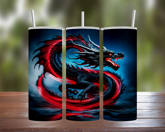 Black & Red Dragon Tumbler