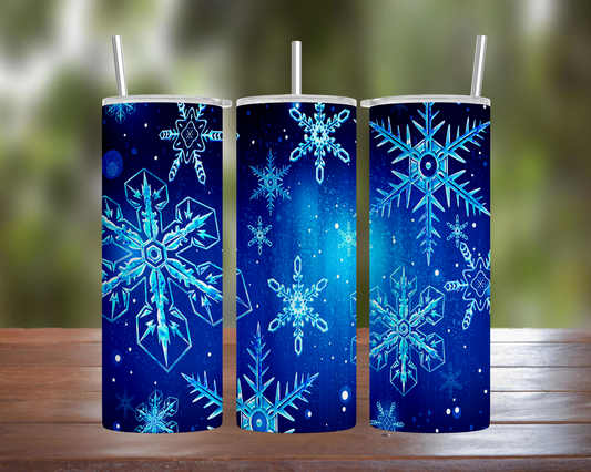 Blue Snowflakes Tumbler