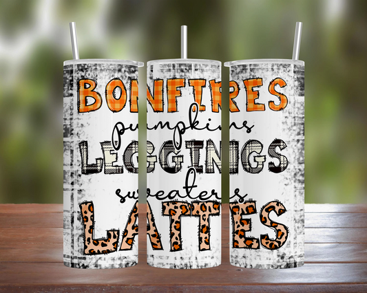 Bonfires Pumpkins Leggings Sweaters Lattes Tumbler