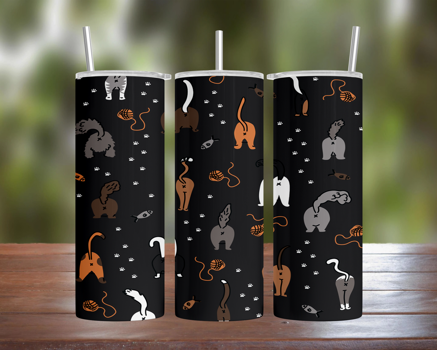 Cat Butts, Dark Grey Tumbler