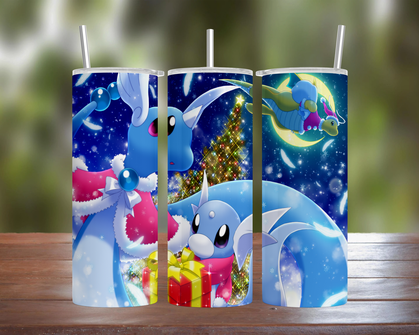 Dratini, Dragonair, & Dragonite Christmas Tumbler