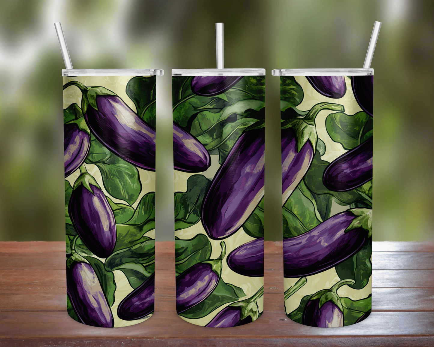 Eggplant Collage Tumbler