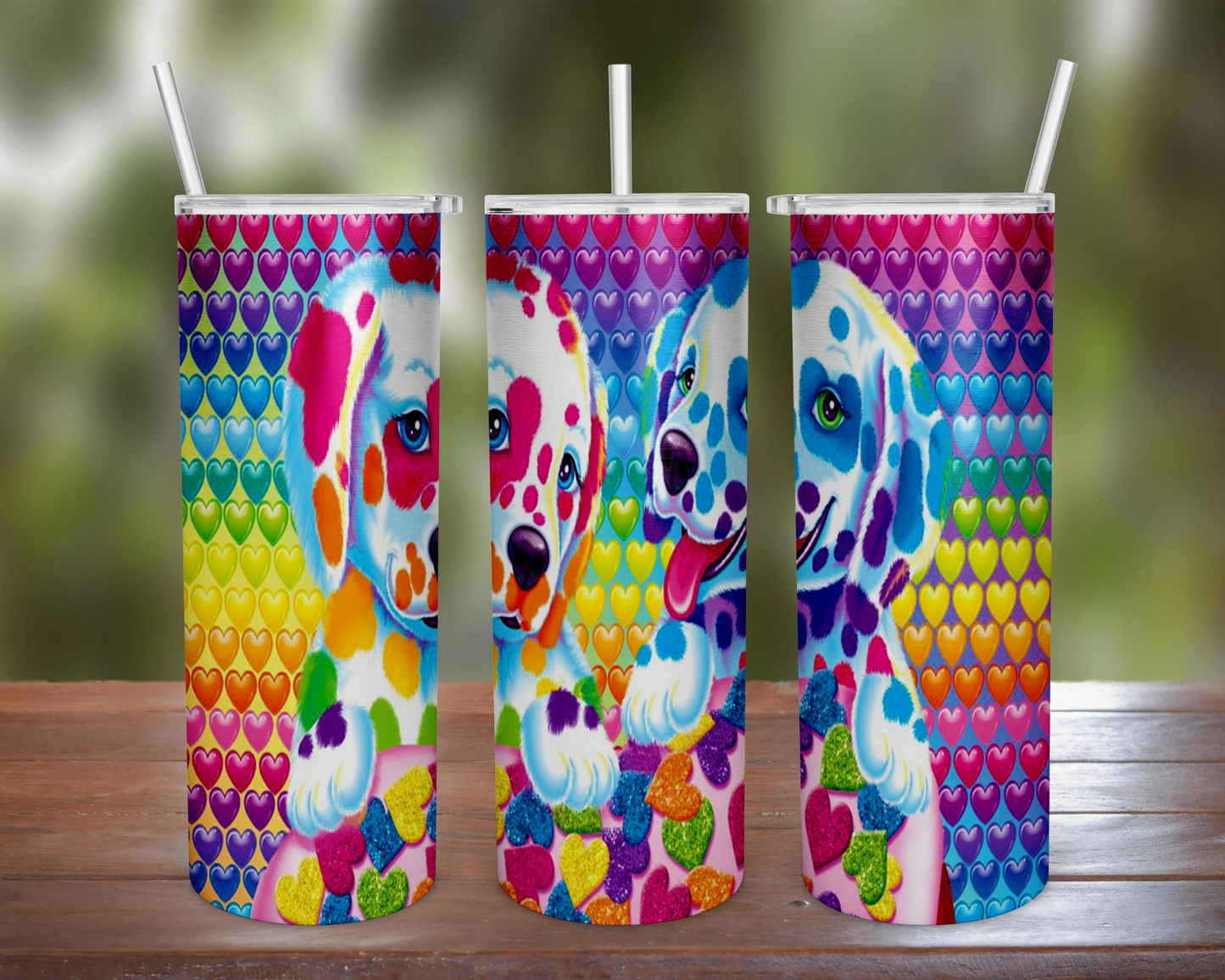 Lisa Frank Dalmations & Hearts Tumbler