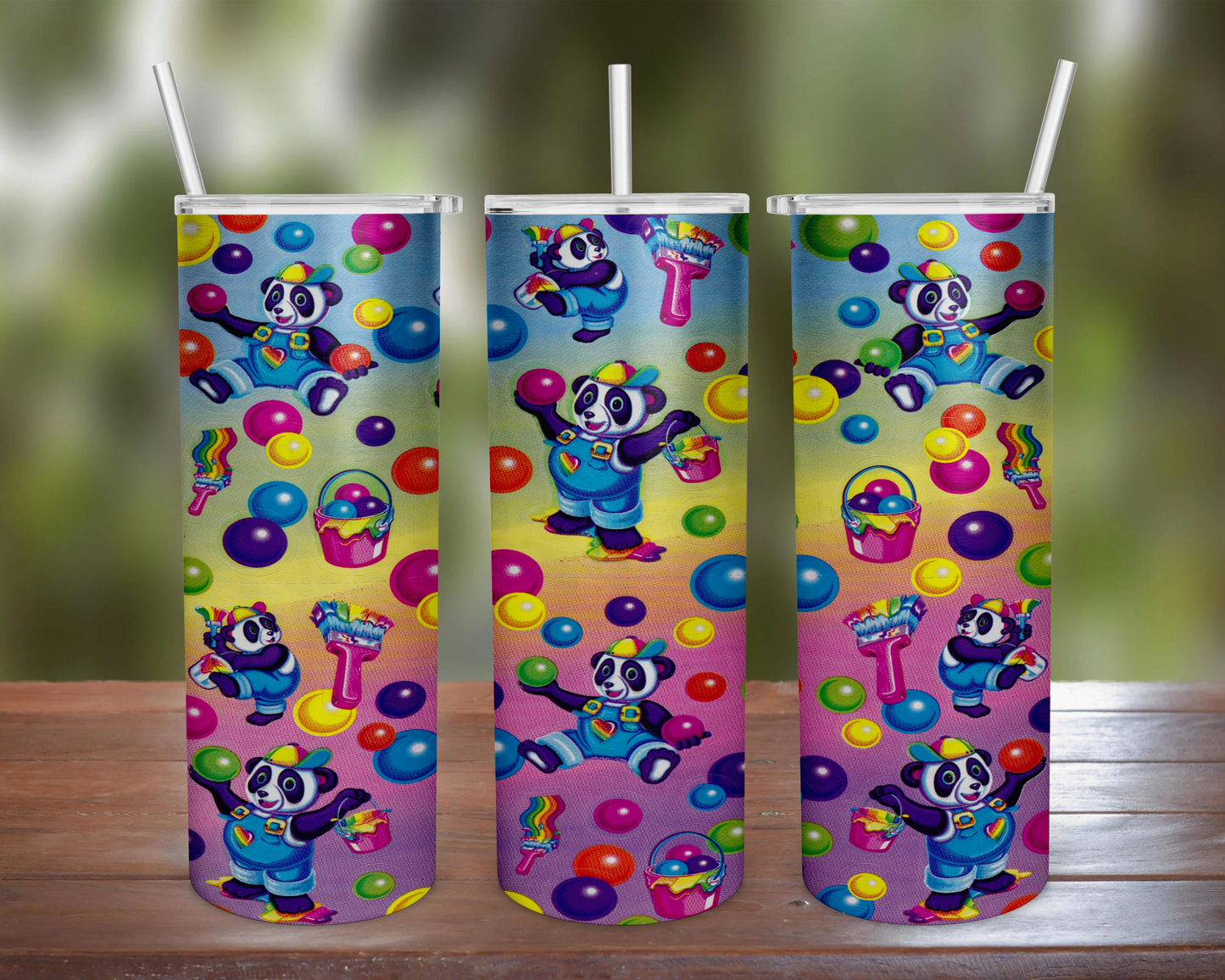 Lisa Frank Panda Painter Tumbler