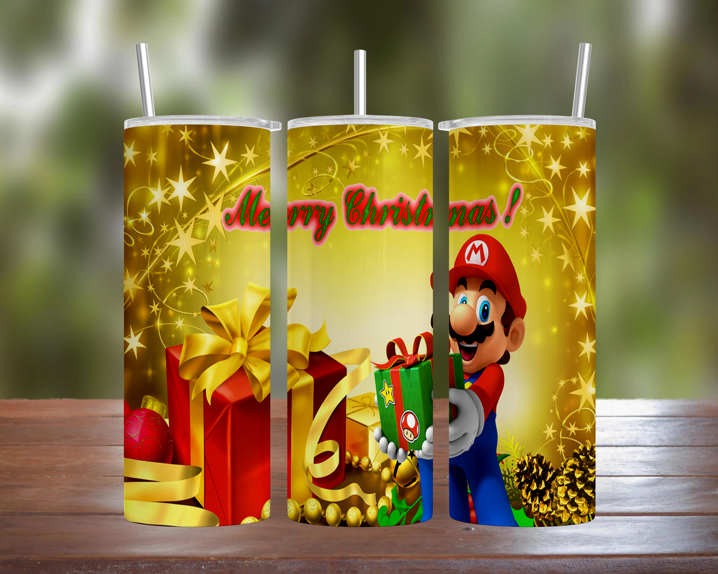 Mario Christmas Present Tumbler