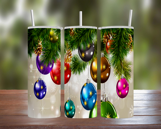 Ornaments on Tree Tumbler