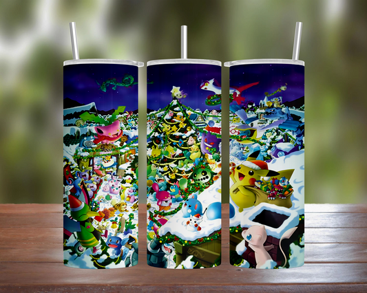 Pokemon Christmas in Town Tumbler