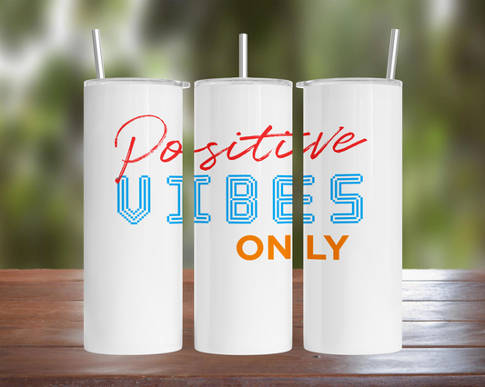 Blast Processing: Positive Vibes Only, White Tumbler