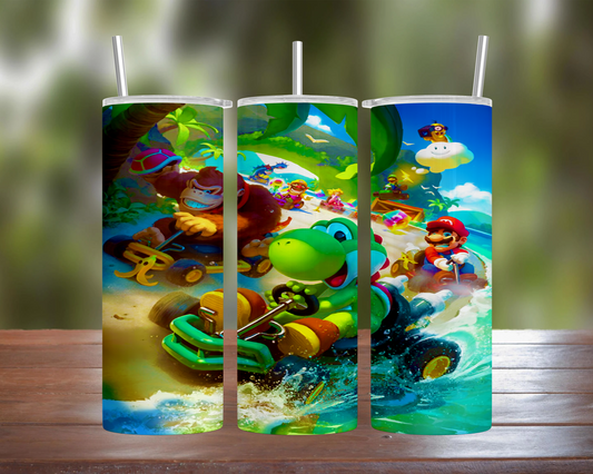 Mario Kart: Yoshi Leading the Race Tumbler