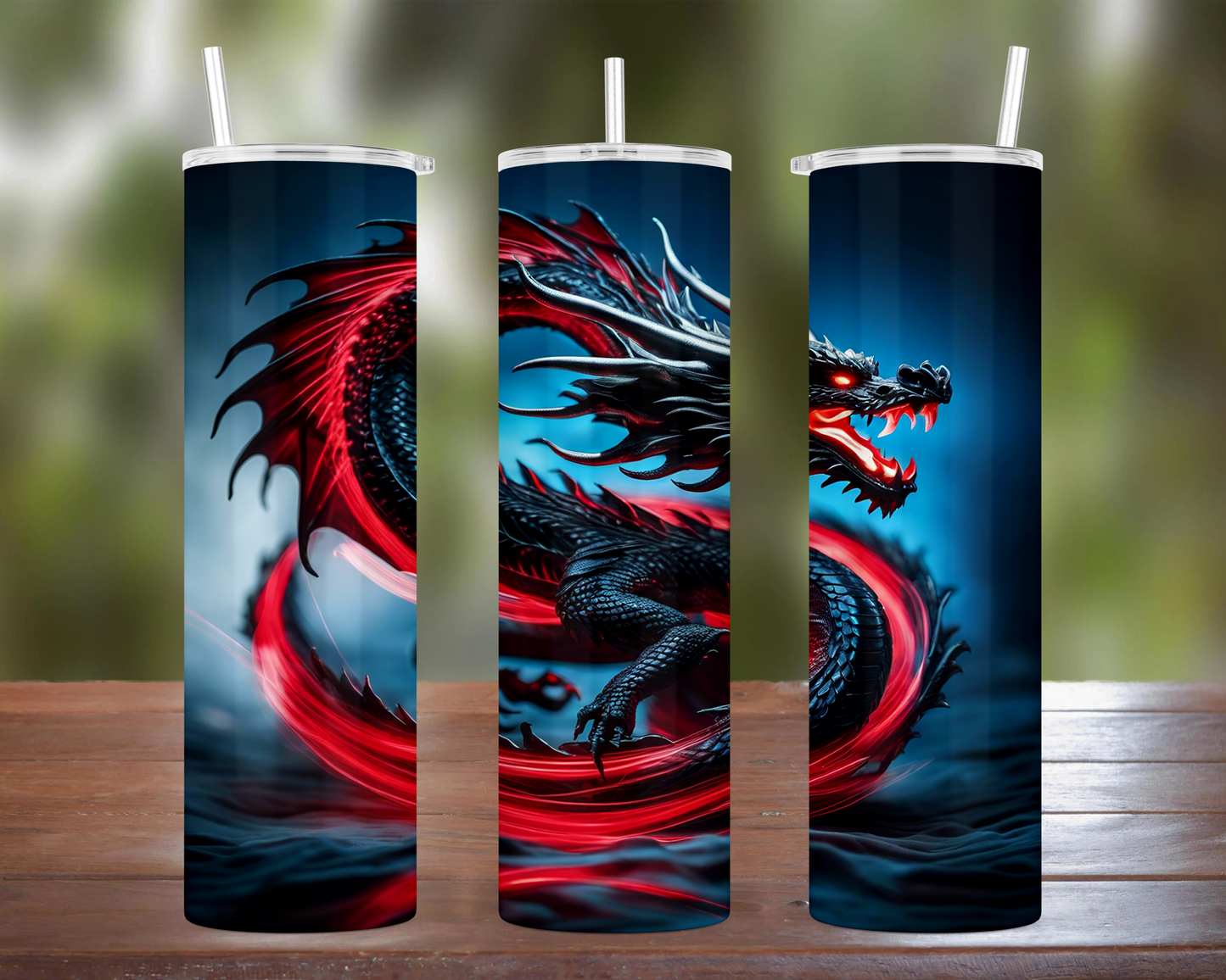 Black & Red Dragon Tumbler