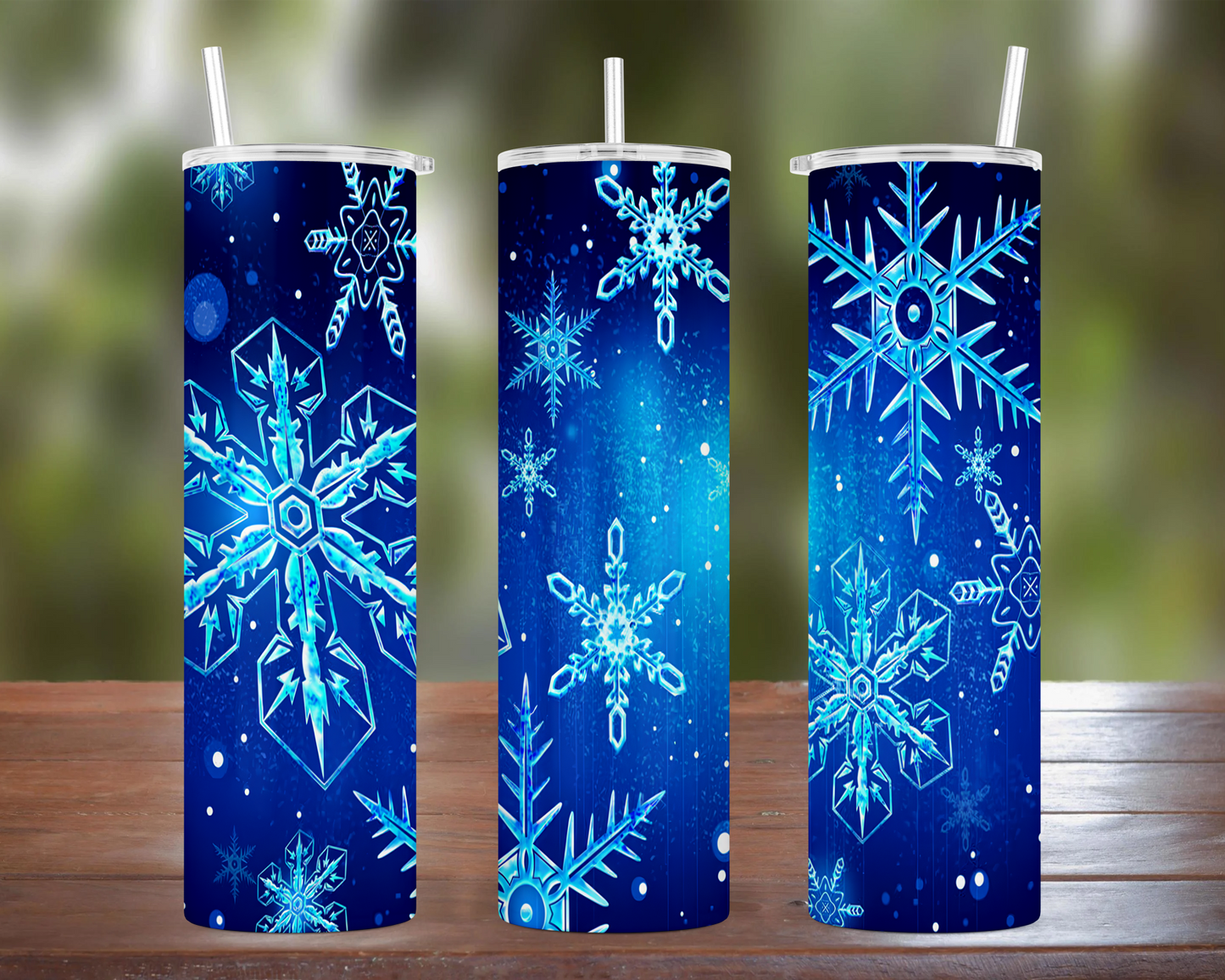 Blue Snowflakes Tumbler