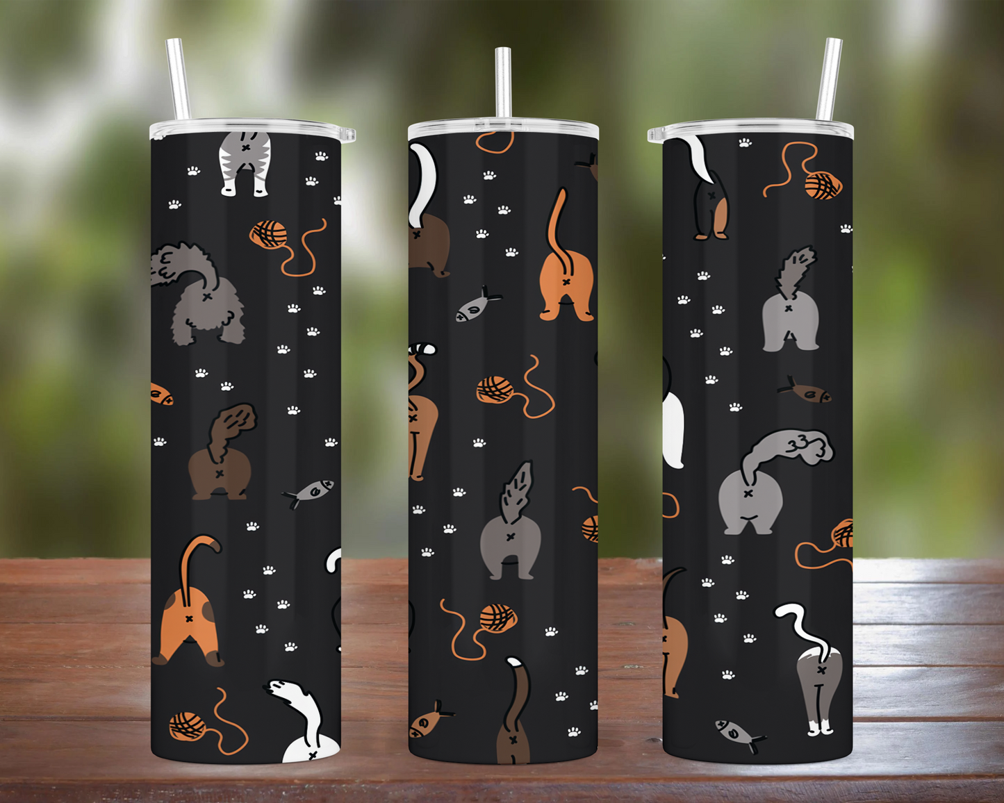 Cat Butts, Dark Grey Tumbler