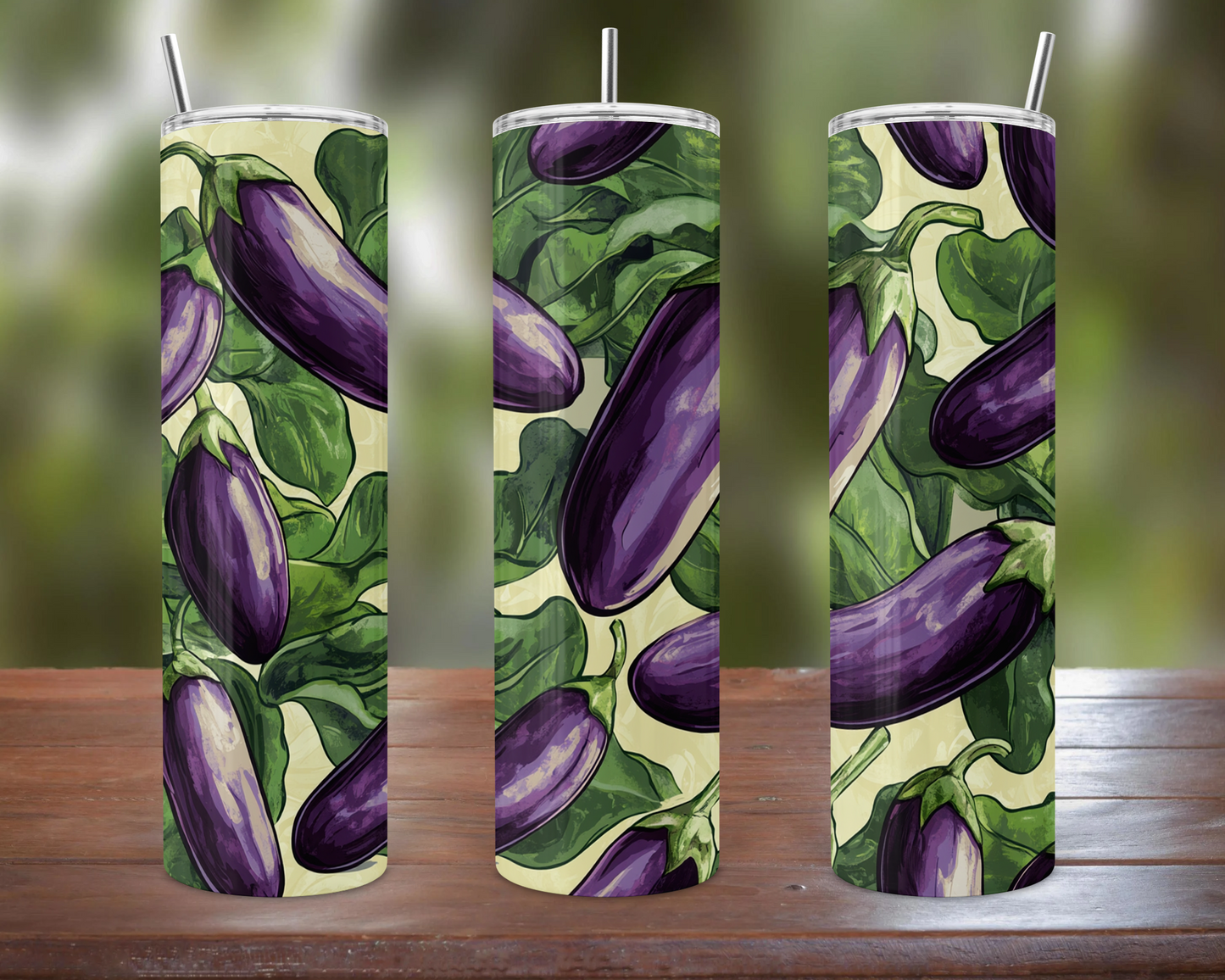 Eggplant Collage Tumbler