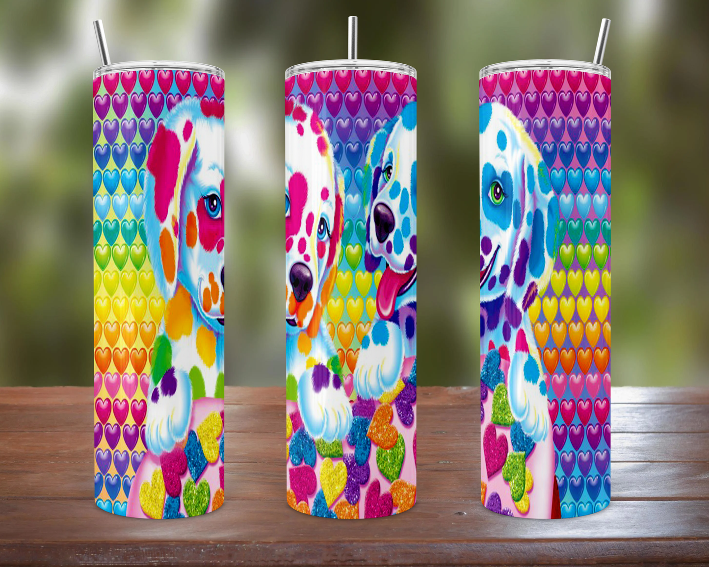 Lisa Frank Dalmations & Hearts Tumbler