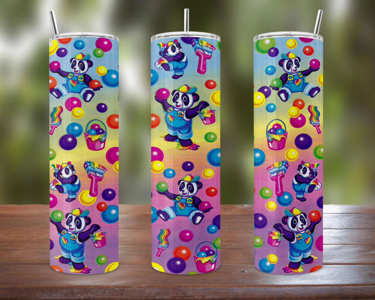 Lisa Frank Panda Painter Tumbler