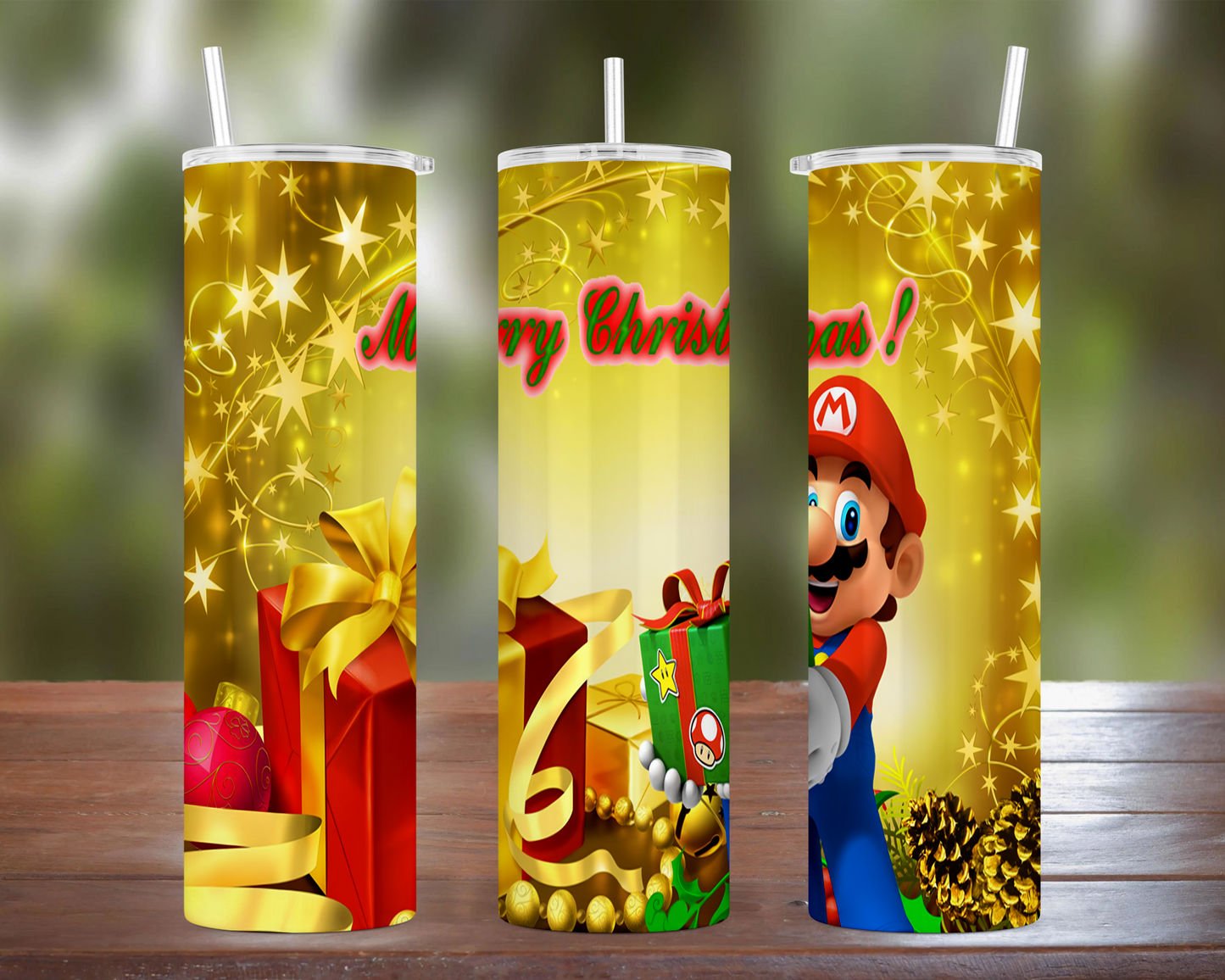 Mario Christmas Present Tumbler