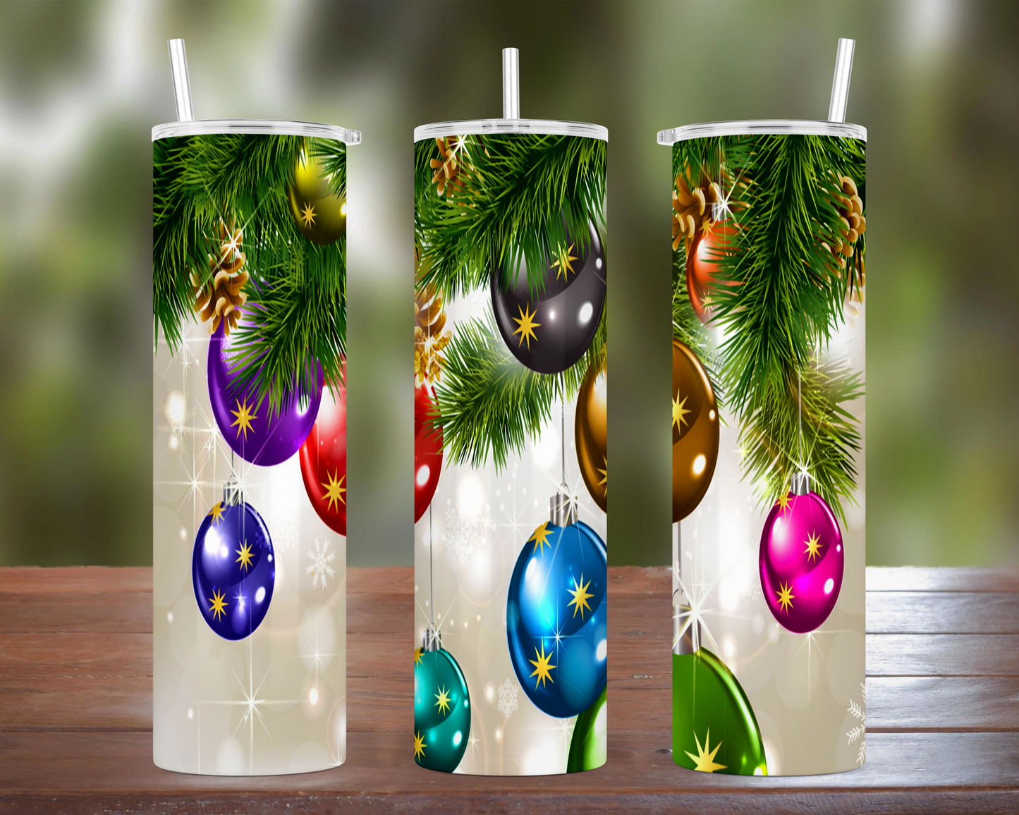 Ornaments on Tree Tumbler