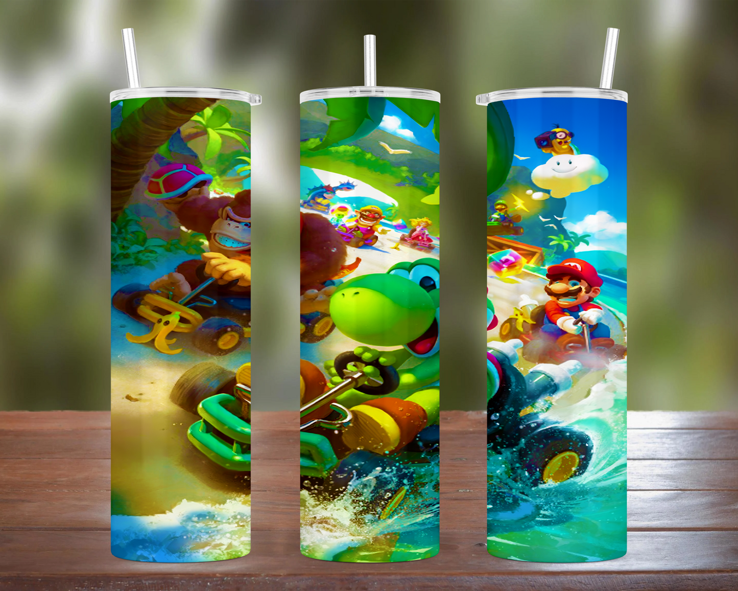 Mario Kart: Yoshi Leading the Race Tumbler