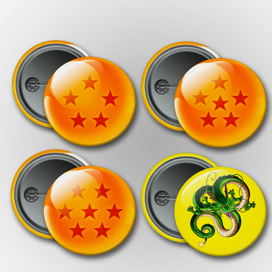 Dragonball Balls 5-7 & Shenron Pins & Magnets Set