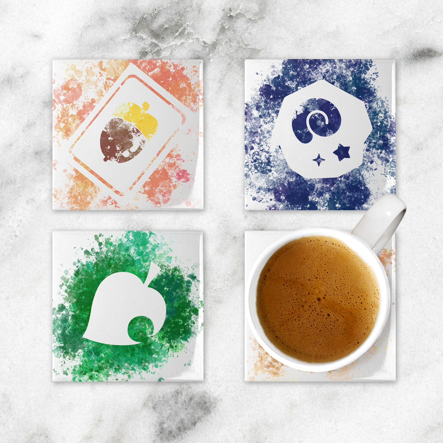 Animal Crossing Ceramic Coasters Set