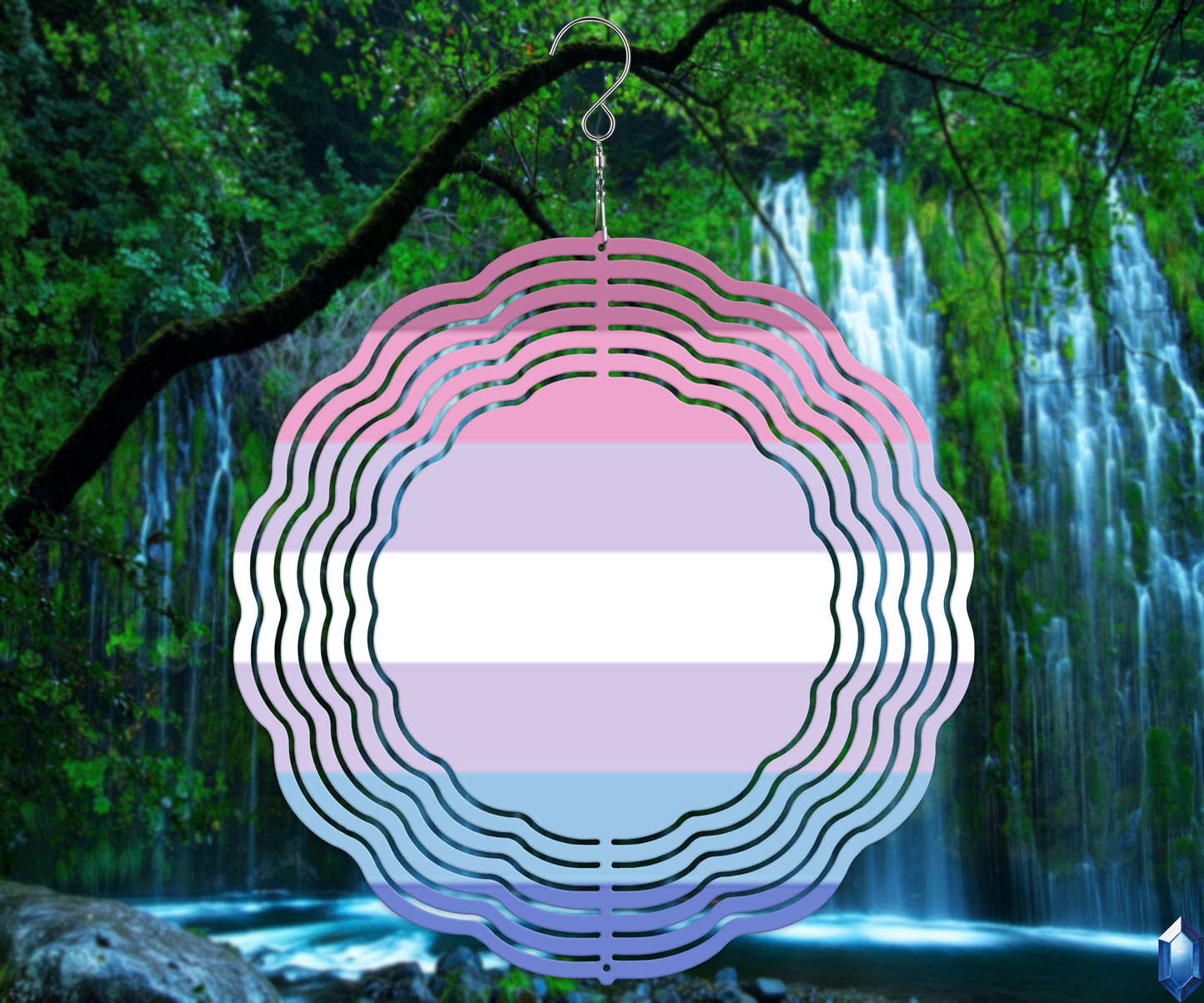 Bigender Pride Flag Wind Spinner