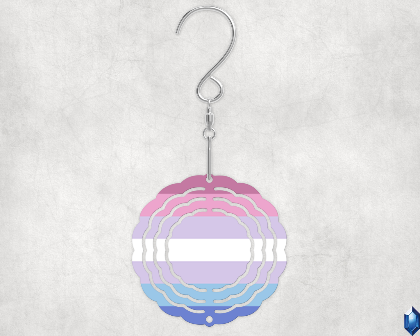 Bigender Pride Flag Wind Spinner