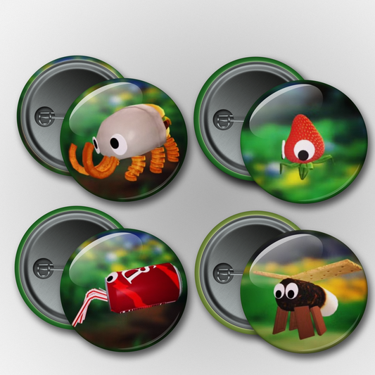 Bugsnax Grass Area Pins & Magnets Set