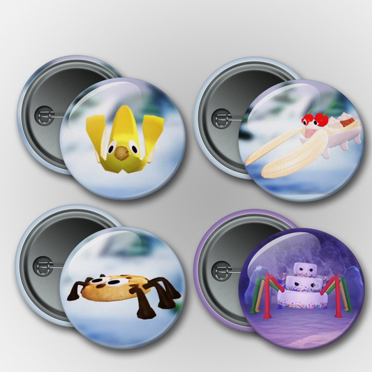 Bugsnax Snow Area Pins & Magnets Set