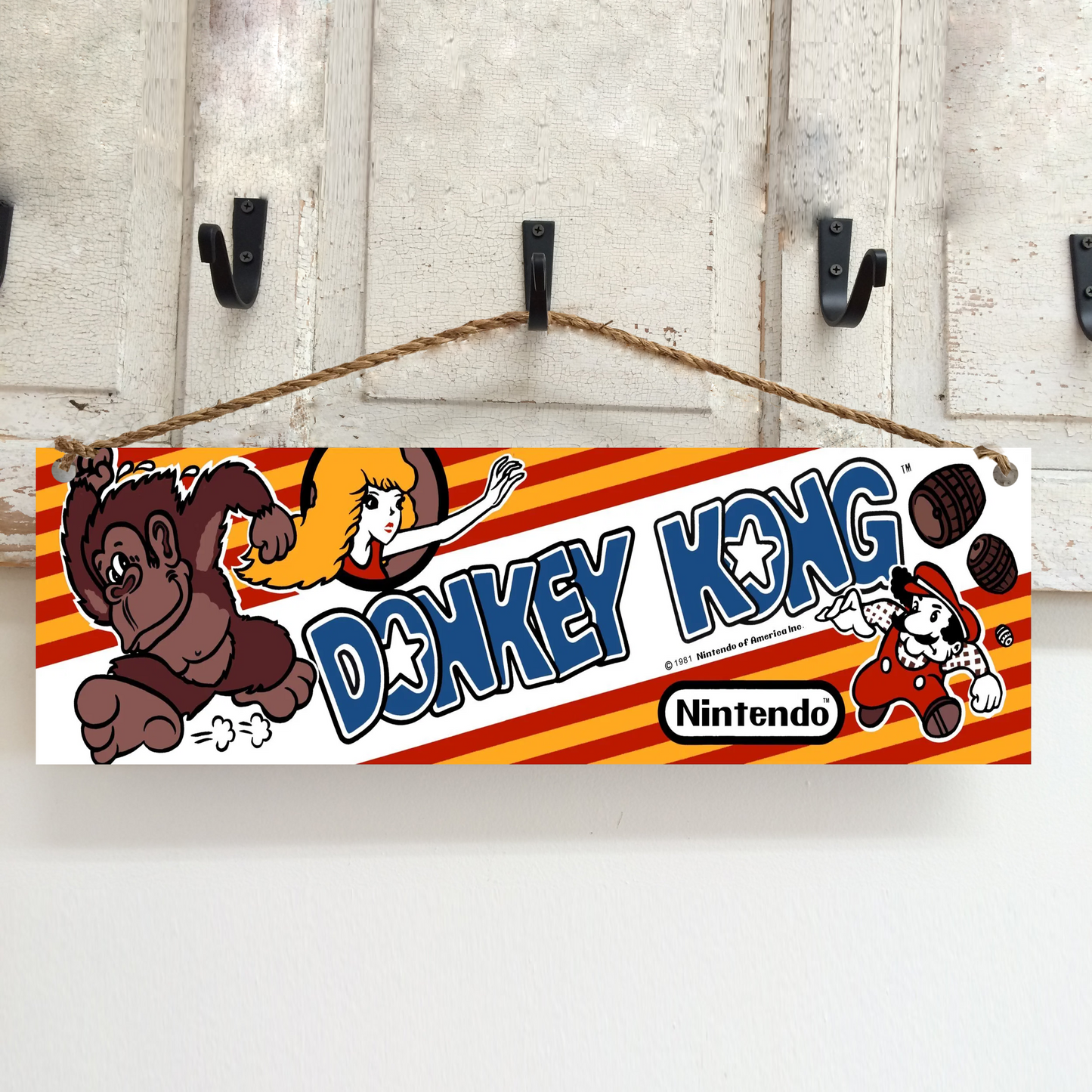 Donkey Kong Arcade Wood Gaming Sign