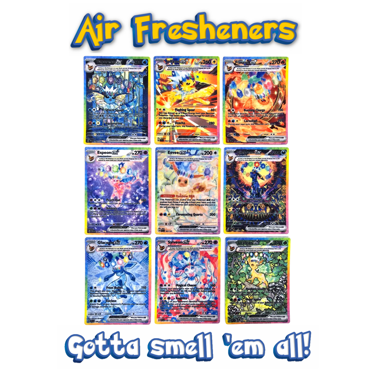 Eeveelutions Pokemon Card Air Fresheners