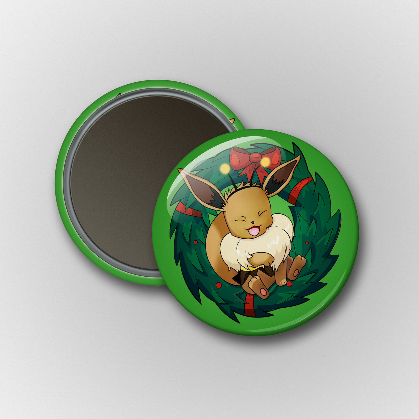 EeveeBee Green Wreath Pin/ Magnet