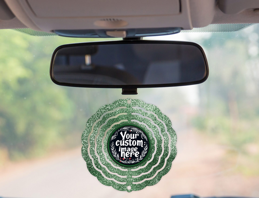 Custom Green Glitter Wind Spinner
