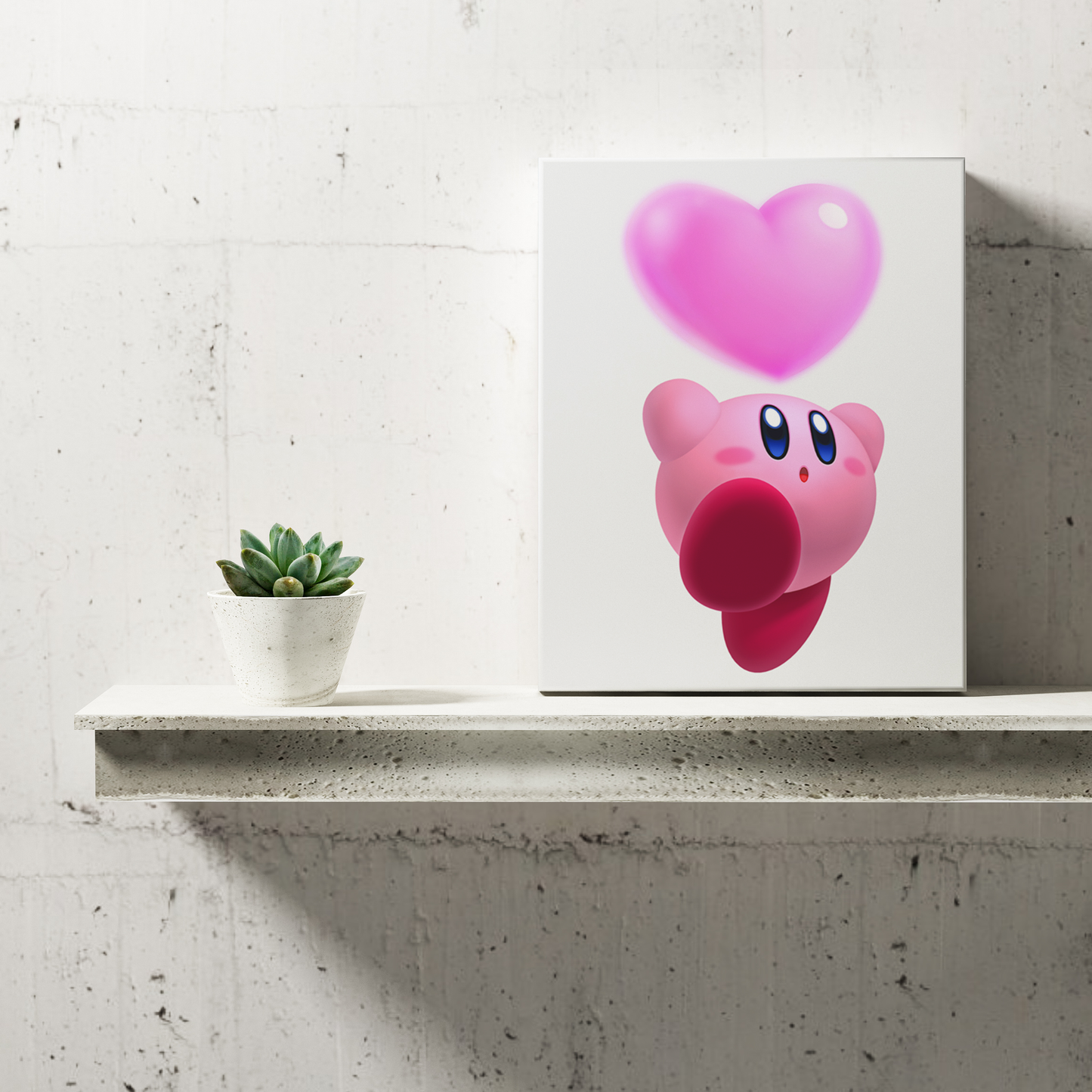 Kirby Heart Canvas Painting