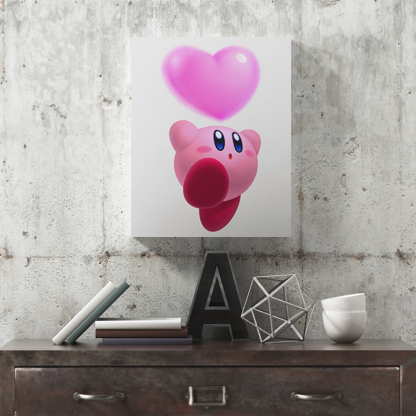 Kirby Heart Canvas Painting