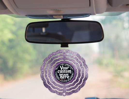 Custom Light Purple Glitter Wind Spinner