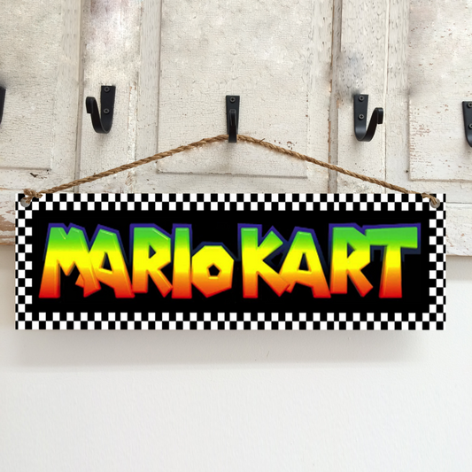 Mario Kart Wood Gaming Sign