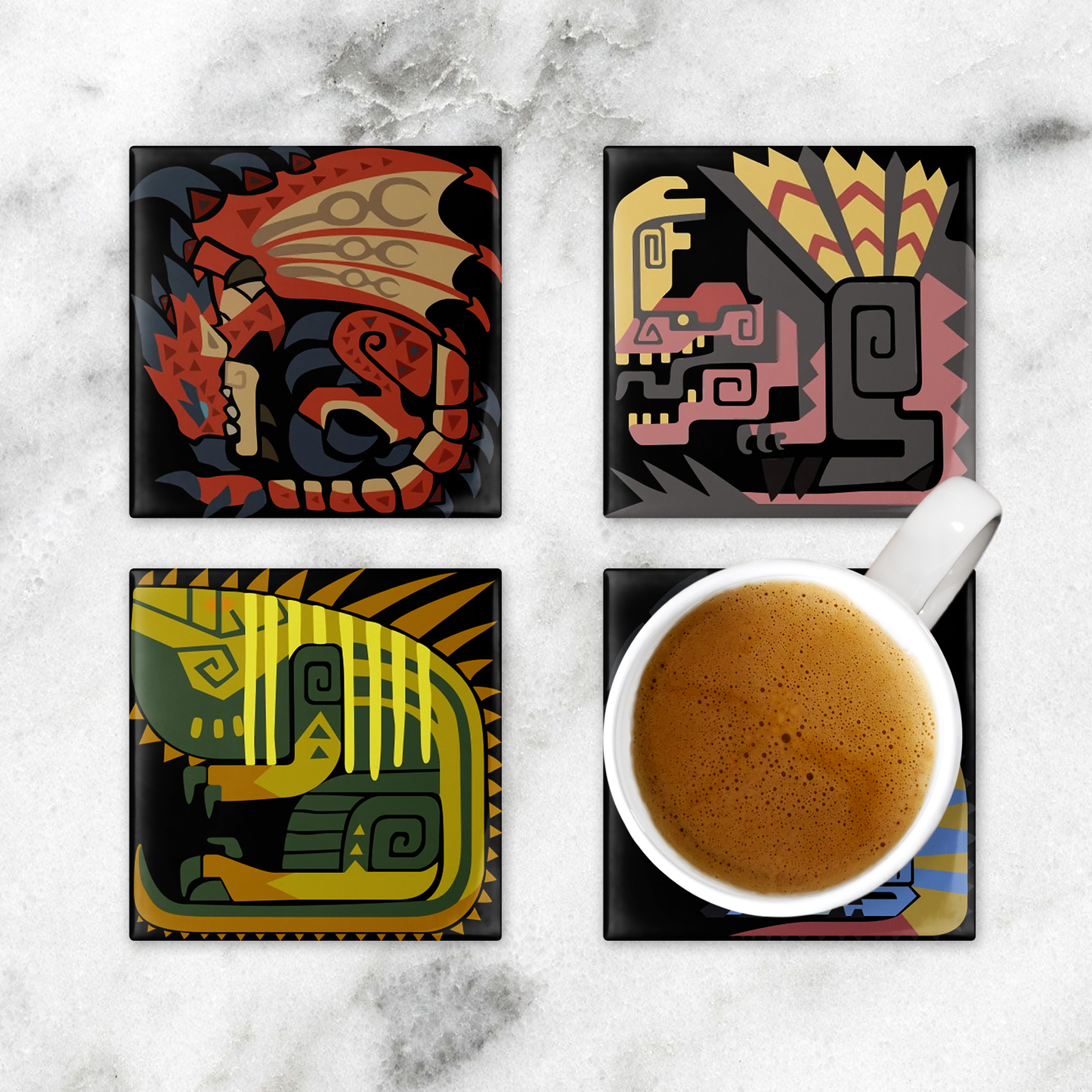 Monster Hunter Ceramic Coasters Set