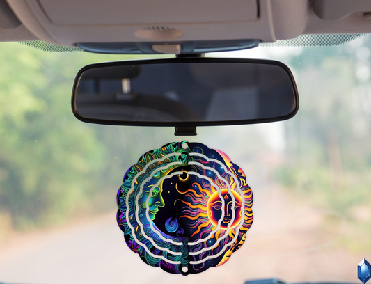 Neon Moon & Sun Wind Spinner