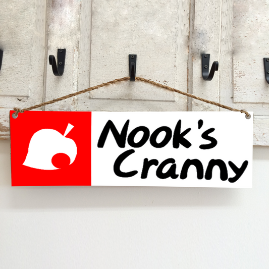 Nooks Cranny Wood Gaming Sign